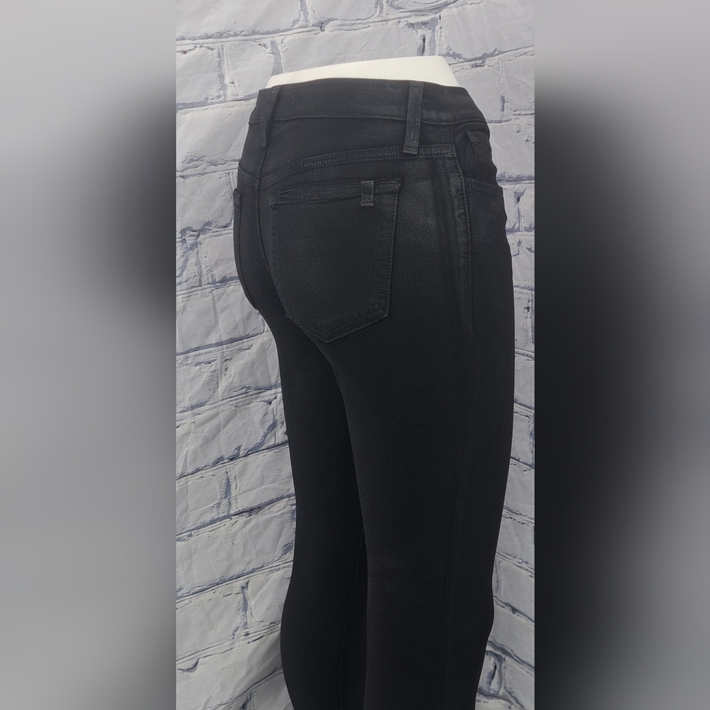 Joe's Jeans Women's Skinny Ankle Jeans Jet Black Light Wax Coated Denim Size 26 - Picture 10 of 13